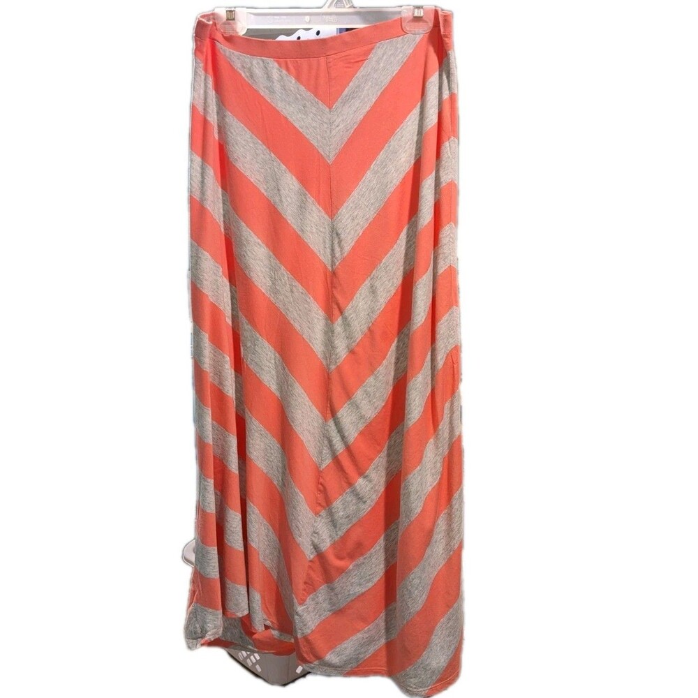LC Lauren Conrad Chevron Stripe Maxi Skirt L Boho Summer Vacation